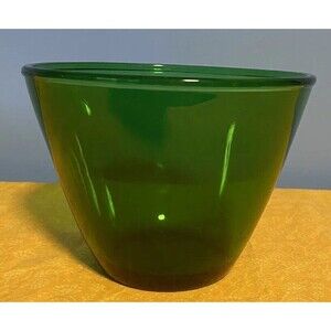 Anchor Hocking Forest Green Glass Small Mixing Bowl 1970’s Vintage 4” High